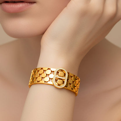 Gleam Gold Finish Bracelet for Women | JEWELHIRA