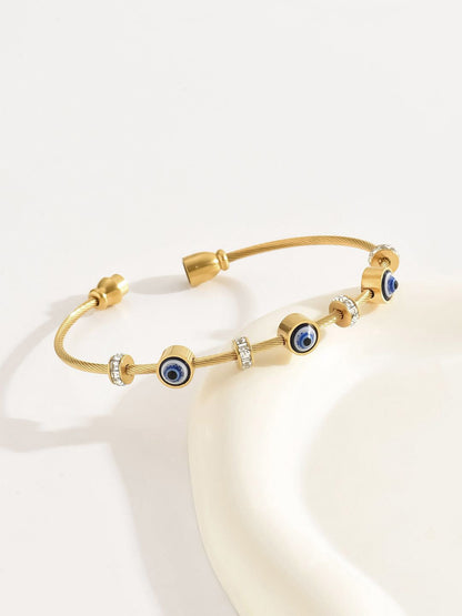 Evil Eye Gold Finish Bracelet for Women | JEWELHIRA