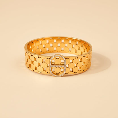 Gleam Gold Finish Bracelet for Women | JEWELHIRA
