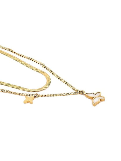 Twinkle Drop Gold Finish Necklace for Women | JEWELHIRA