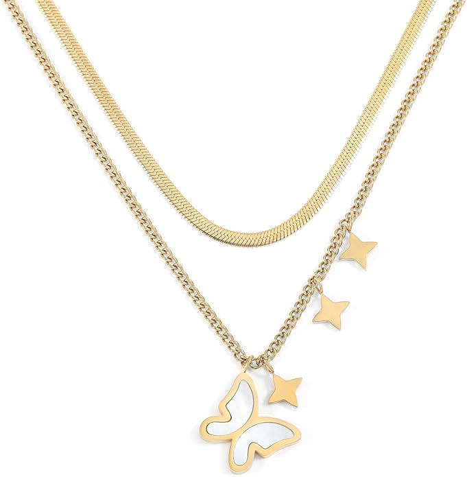 Twinkle Drop Gold Finish Necklace for Women | JEWELHIRA
