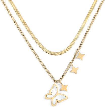 Twinkle Drop Gold Finish Necklace for Women | JEWELHIRA