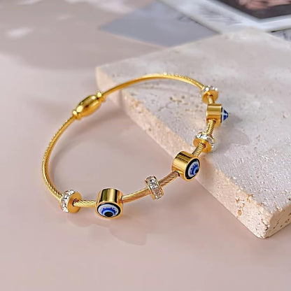 Evil Eye Gold Finish Bracelet for Women | JEWELHIRA