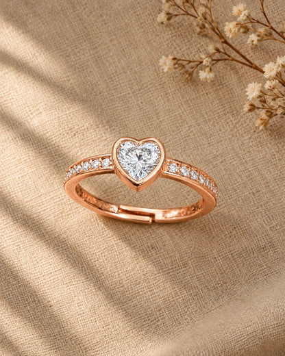 Rose Gold Plated Bezel Cut CZ Diamond Ring Combo for Women – Set of 4 Rings | JEWELHIRA