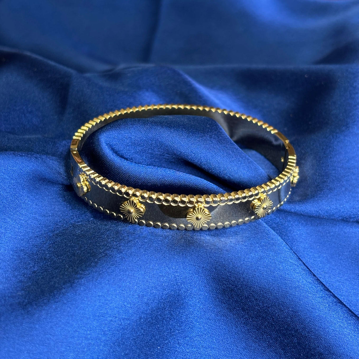 Floral Gold Finish Bracelet for Women | JEWELHIRA