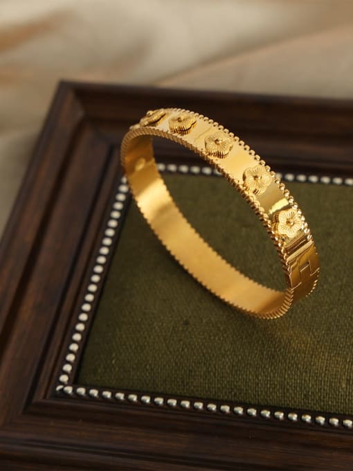 Floral Gold Finish Bracelet for Women | JEWELHIRA