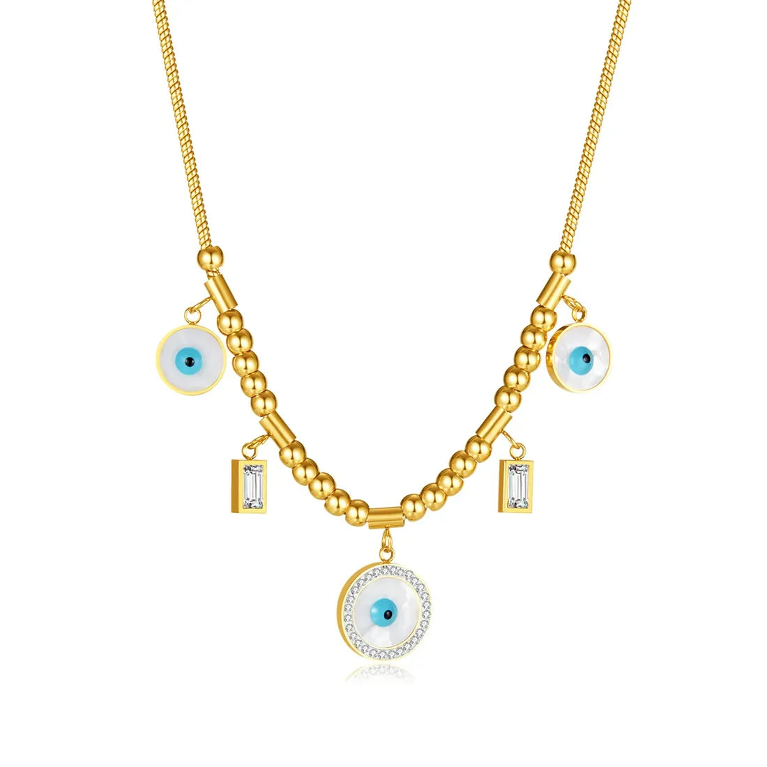 Evil Eye Gold Finish Necklace for Women | JEWELHIRA
