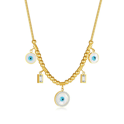 Evil Eye Gold Finish Necklace for Women | JEWELHIRA
