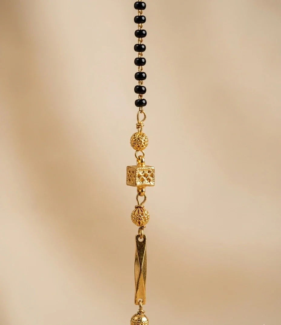 Two Tone Heart Design Gold Plated Mangalsutra for Women | JEWELHIRA